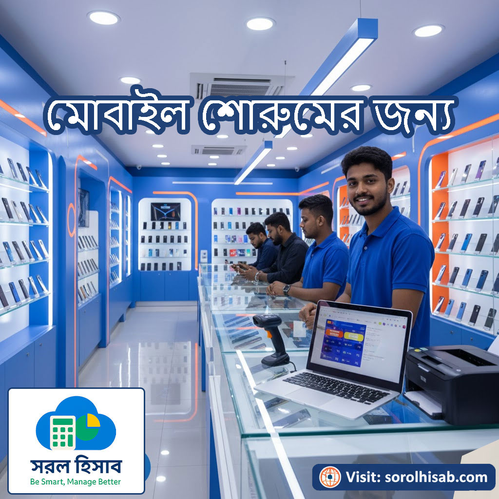 Sorol Hisab POS দিয়ে Mobile Showroom-এর IMEI, Stock, Barcode Billing ও Sales Management