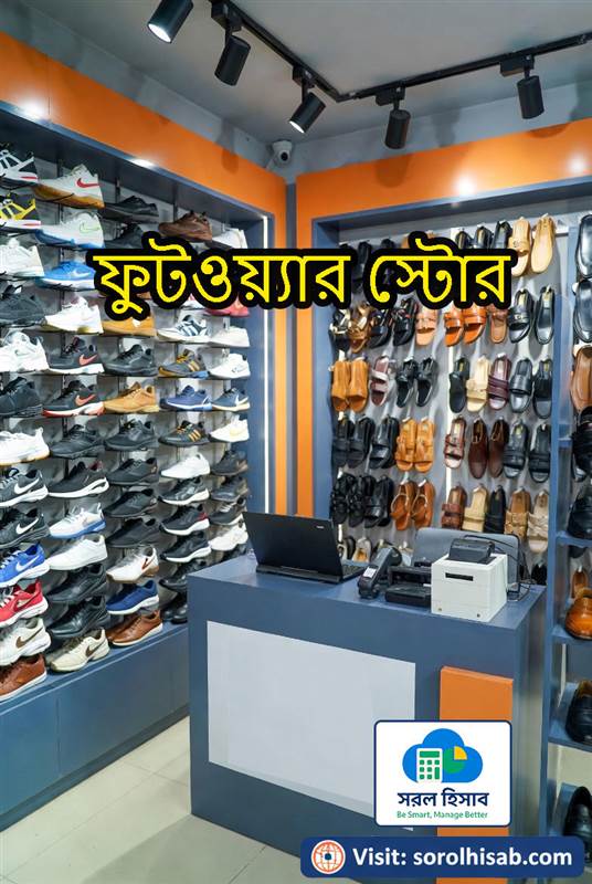 সরল হিসাব Shoe Store Management Software দিয়ে Size, Model, Color ও Inventory Management