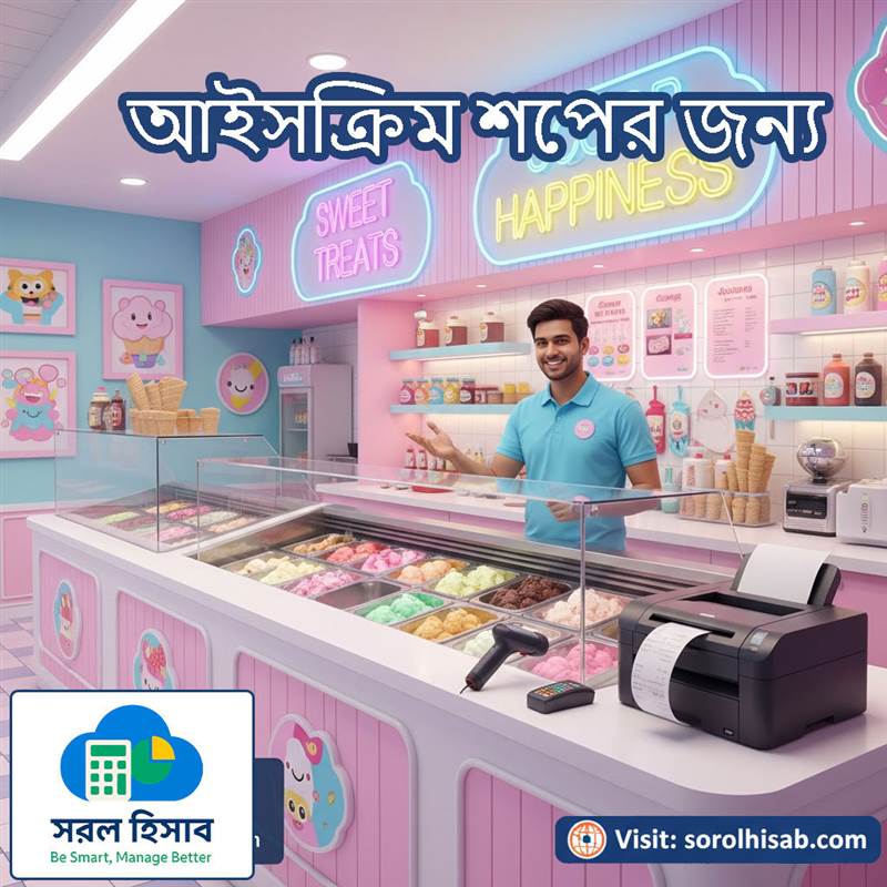 সরল হিসাব Ice Cream Parlor and Dessert Shop Management Software for Stock, Sales and Billing