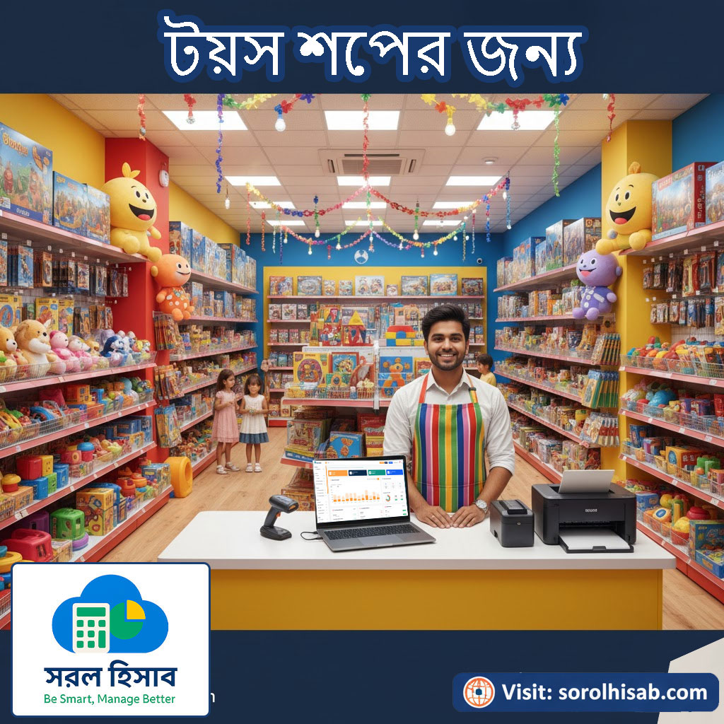 Sorol Hisab Toy Shop Management Software দিয়ে Toy Stock, POS Billing ও Sales Management