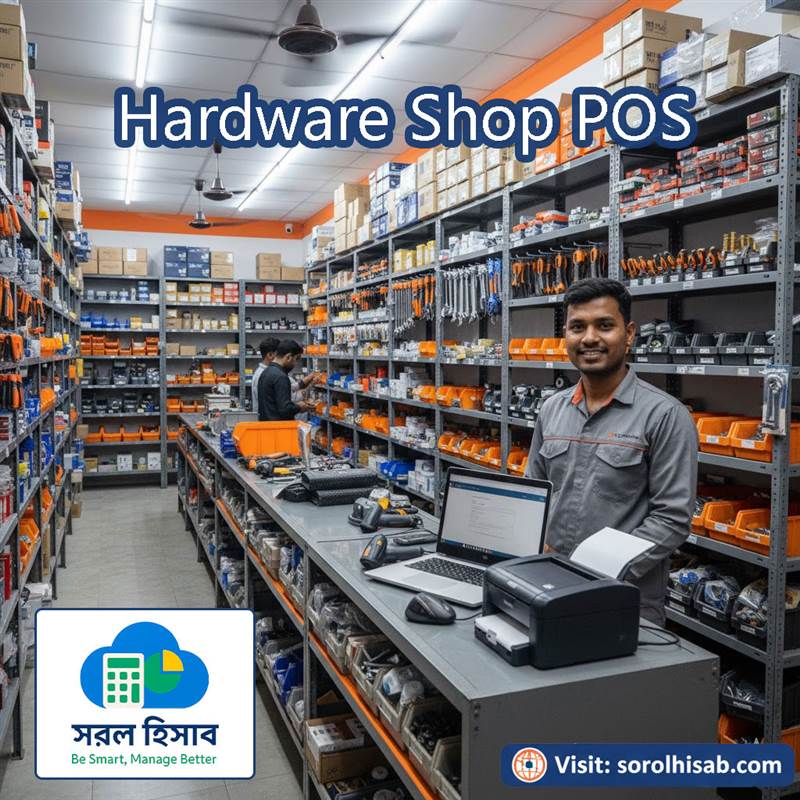 Sorol Hisab Hardware Shop Management Software দিয়ে Tools, Spare Parts, Stock ও POS Billing Management