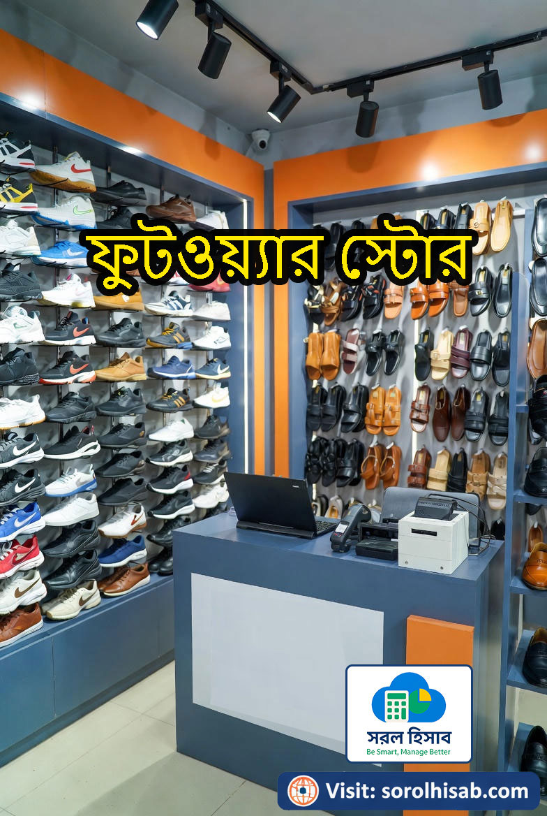 সরল হিসাব Shoe Store Management Software দিয়ে Size, Model, Color ও Inventory Management