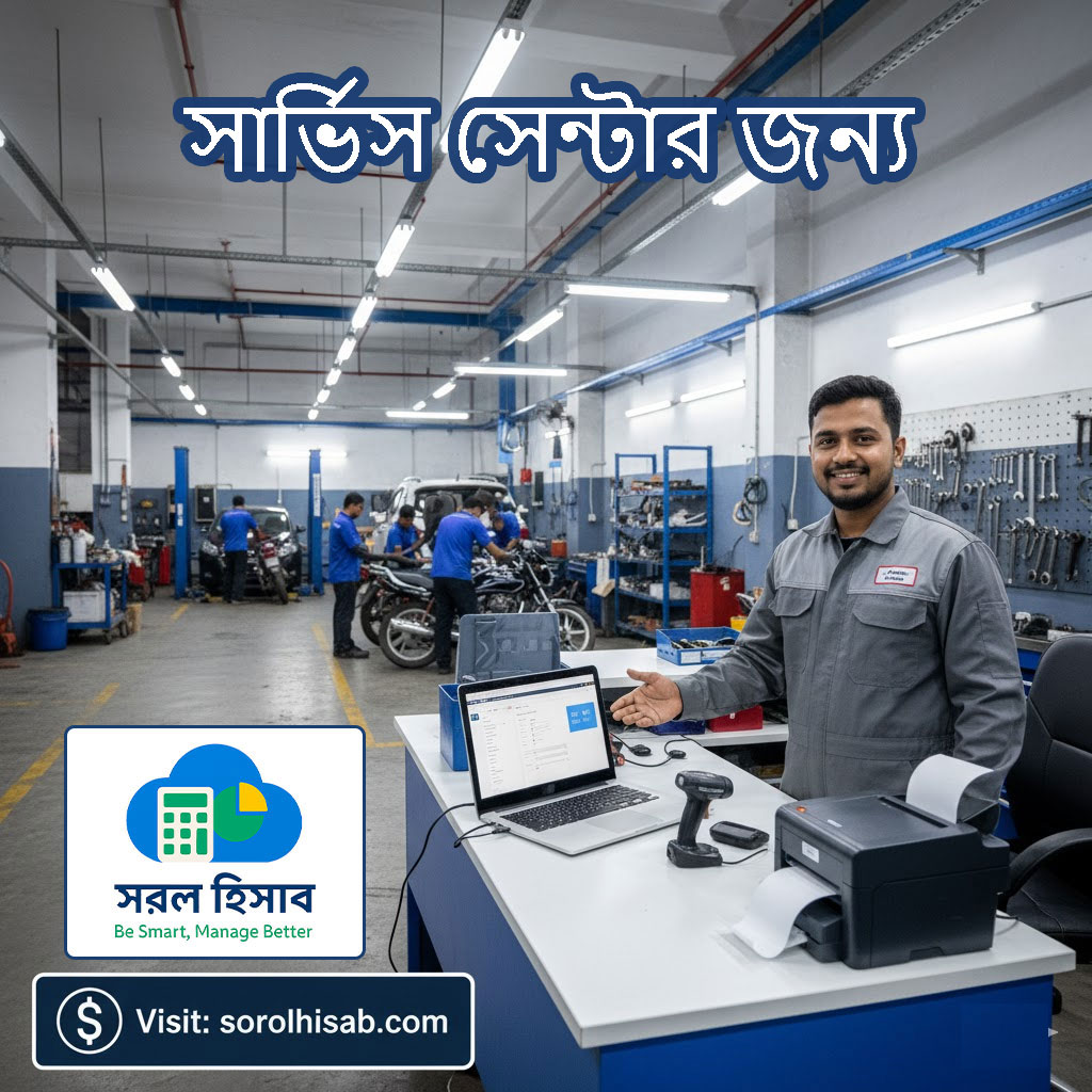 গ্যারেজ ও সার্ভিস সেন্টারের হিসাব পরিচালনার জন্য Sorol Hisab সফটওয়্যার