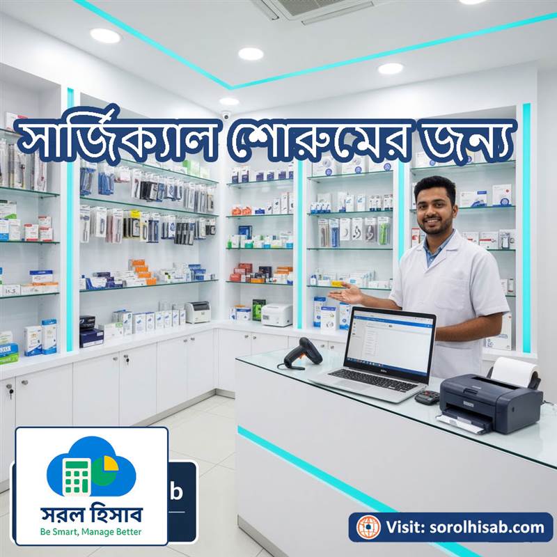Sorol Hisab Medical & Surgical Item Showroom Management Software দিয়ে Stock, Sales ও POS Billing Management