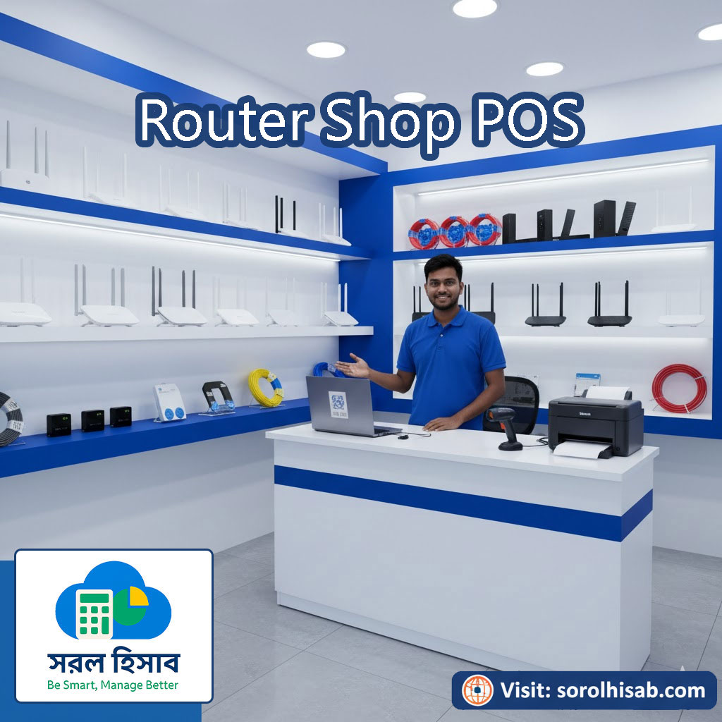 Sorol Hisab Networking Shop Management Software দিয়ে Router, CCTV, Networking Cable Stock ও POS Billing Management