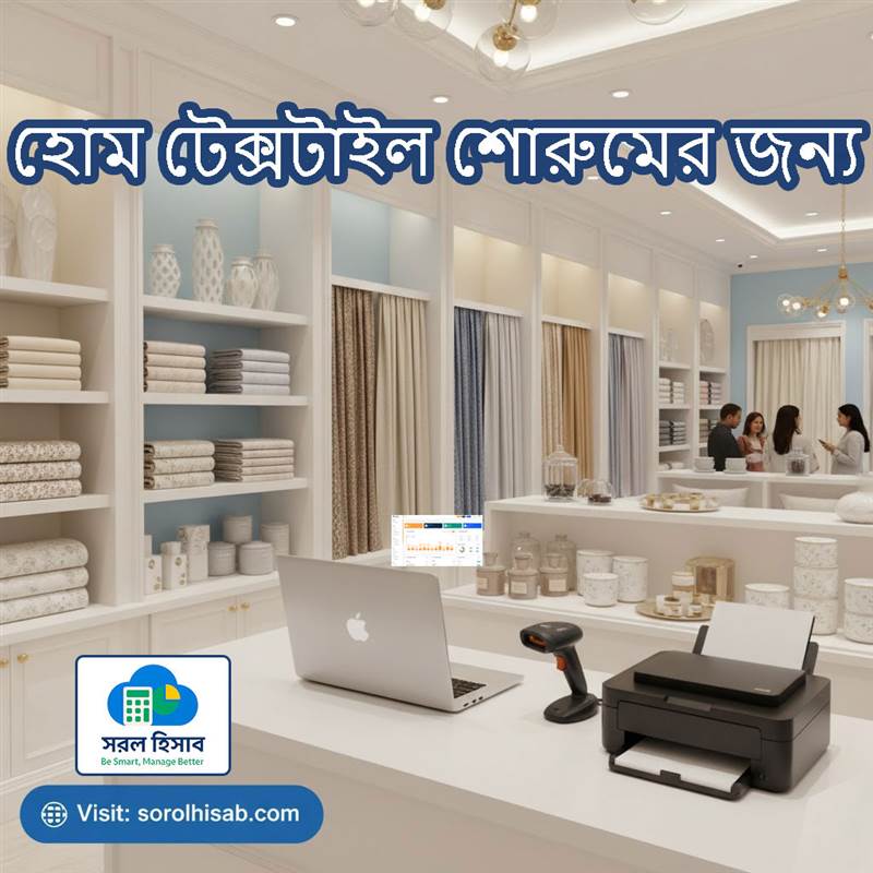 সরল হিসাব Home Textile Showroom Management Software দিয়ে Curtain, Bedsheet ও Textile Stock Management