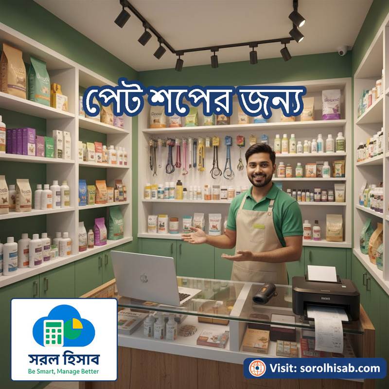 Sorol Hisab Pet Shop Management Software দিয়ে Pet Product Stock, Sales ও POS Billing Management