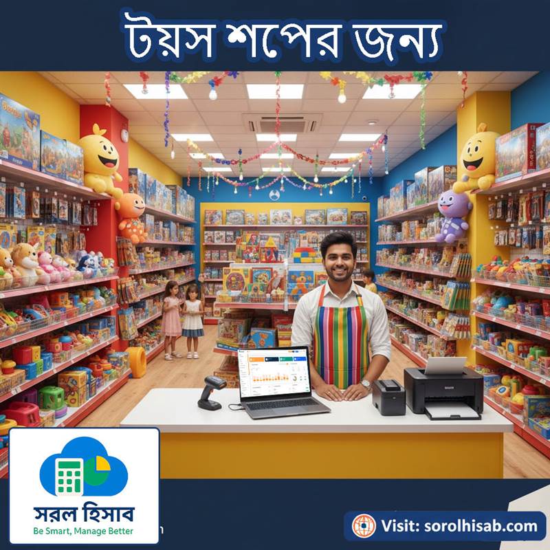 Sorol Hisab Toy Shop Management Software দিয়ে Toy Stock, POS Billing ও Sales Management