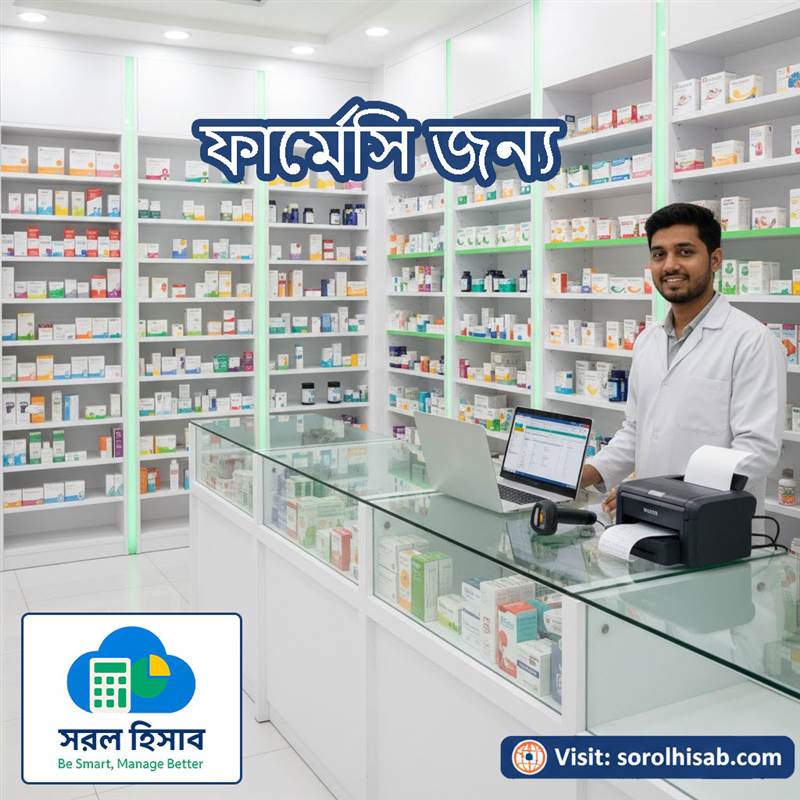 Sorol Hisab Pharmacy Management Software দিয়ে Medicine Stock, Expiry Alert, Barcode Billing ও Sales Management