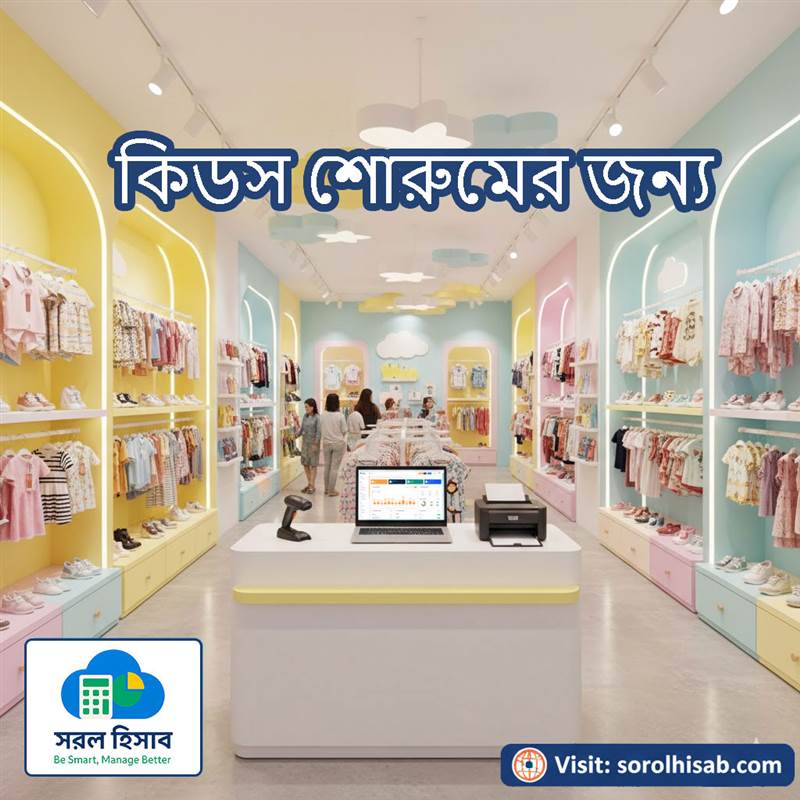 সরল হিসাব Kids Clothing Showroom Management Software দিয়ে Size ও Stock Management