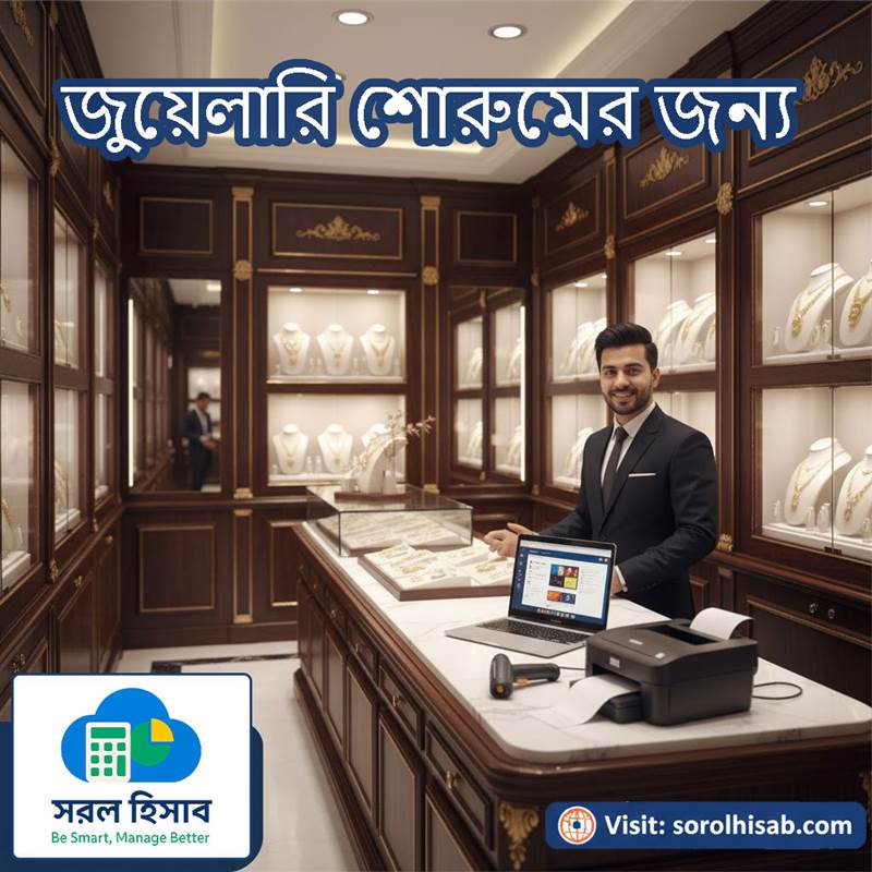 জুয়েলারি শোরুমের স্টক ও বিক্রয় হিসাব পরিচালনার জন্য সরল হিসাব সফটওয়্যার