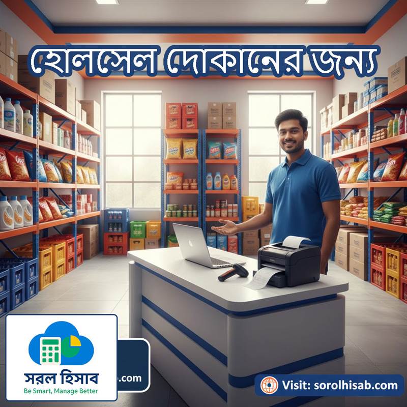 FMCG ও হোলসেল ব্যবসার স্টক ও হিসাব ব্যবস্থাপনা সফটওয়্যার সরল হিসাব