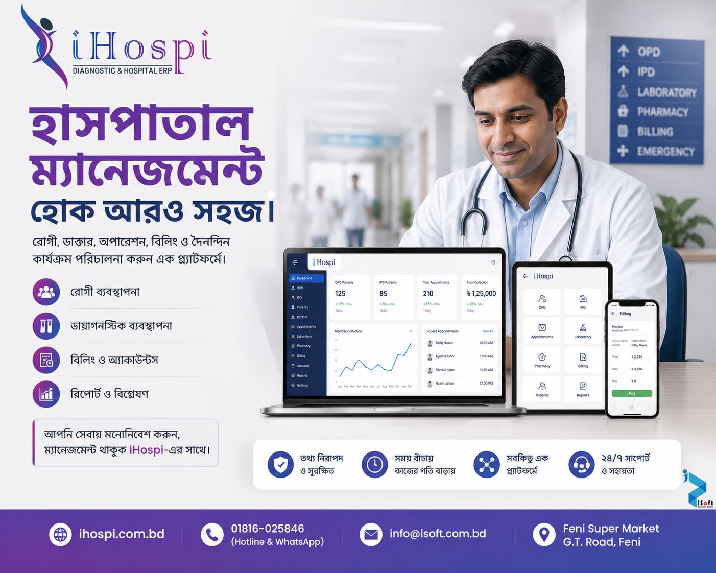 Hospital and Diagnostic Center Management Software iHospi